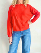 KAIRA CASHMERE KNIT TOP in Rouge by Absolut Cashmere