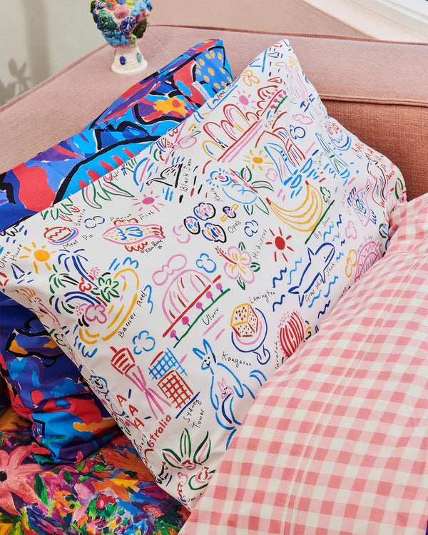 KIP & CO X KEN DONE COTTON PILLOWCASE in Animals + Icons from the amazing range of Kip & Co