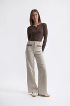 Kireina Harper Jean in Leather Pocket Sand