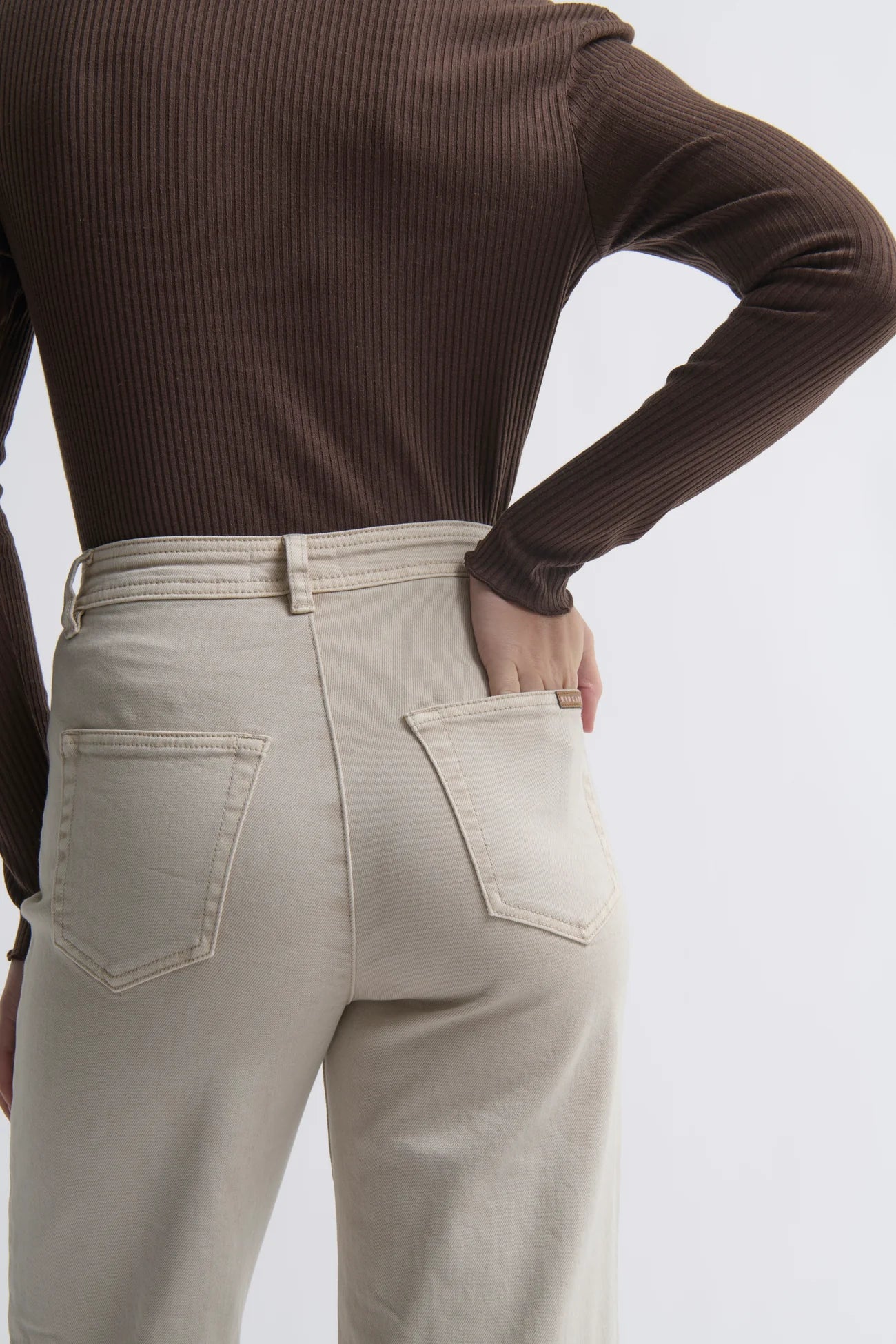 Kireina Harper Jean in Leather Pocket Sand