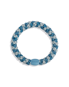 KKNEKKI Original Hair Ties in Stripe Baby Blue Glitter