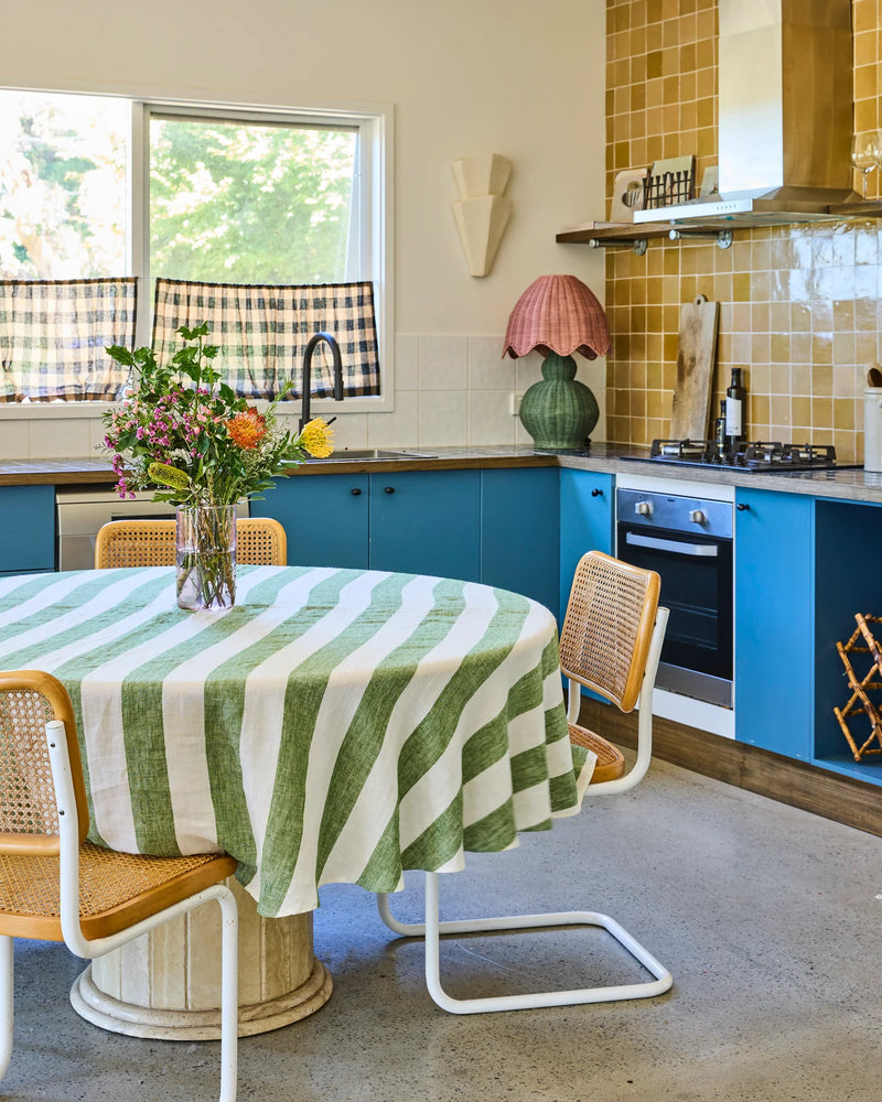 LINEN TABLECLOTH STANDARD | Moss Stripe