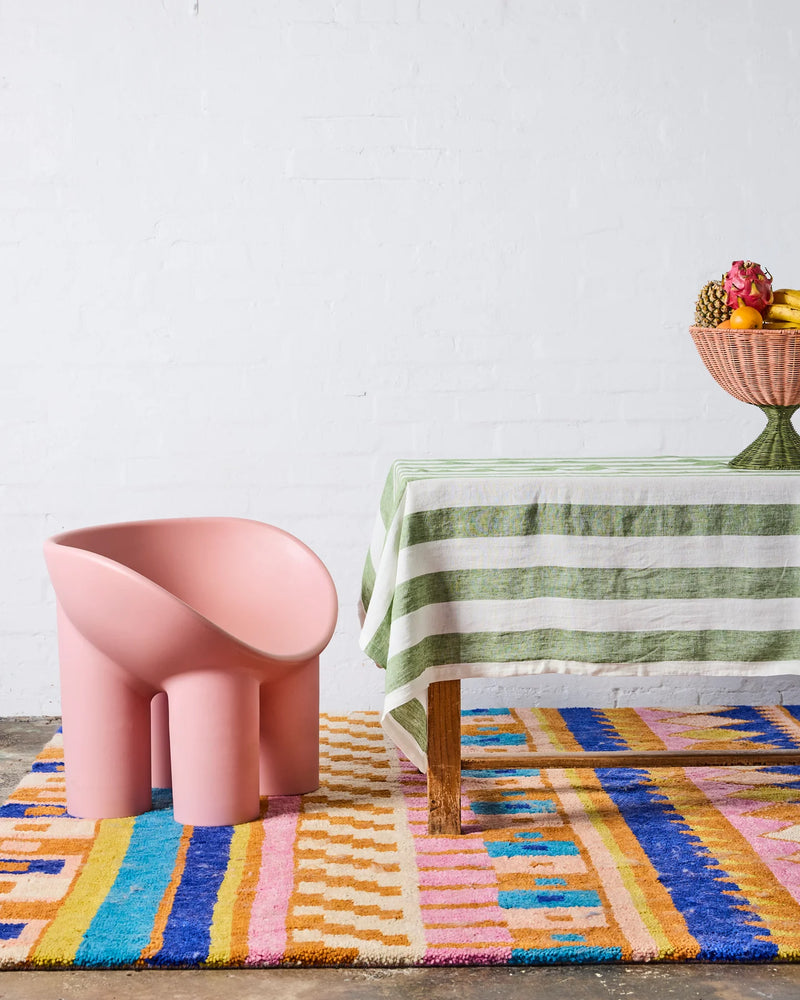 LINEN TABLECLOTH STANDARD | Moss Stripe