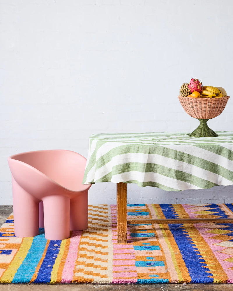 LINEN TABLECLOTH STANDARD | Moss Stripe