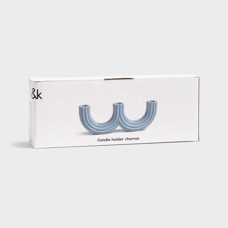 CANDLE HOLDER | Churros Light Blue