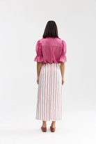 LEONIE BLOUSE in Poppy Bark Stripe by Aston Studio