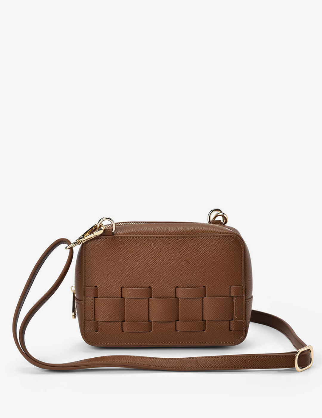 LONDON CROSSBODY BAG in Tan Saffiano by Elms + King