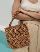 FLOWER BEADED BAG | Tan - Darling & Domain