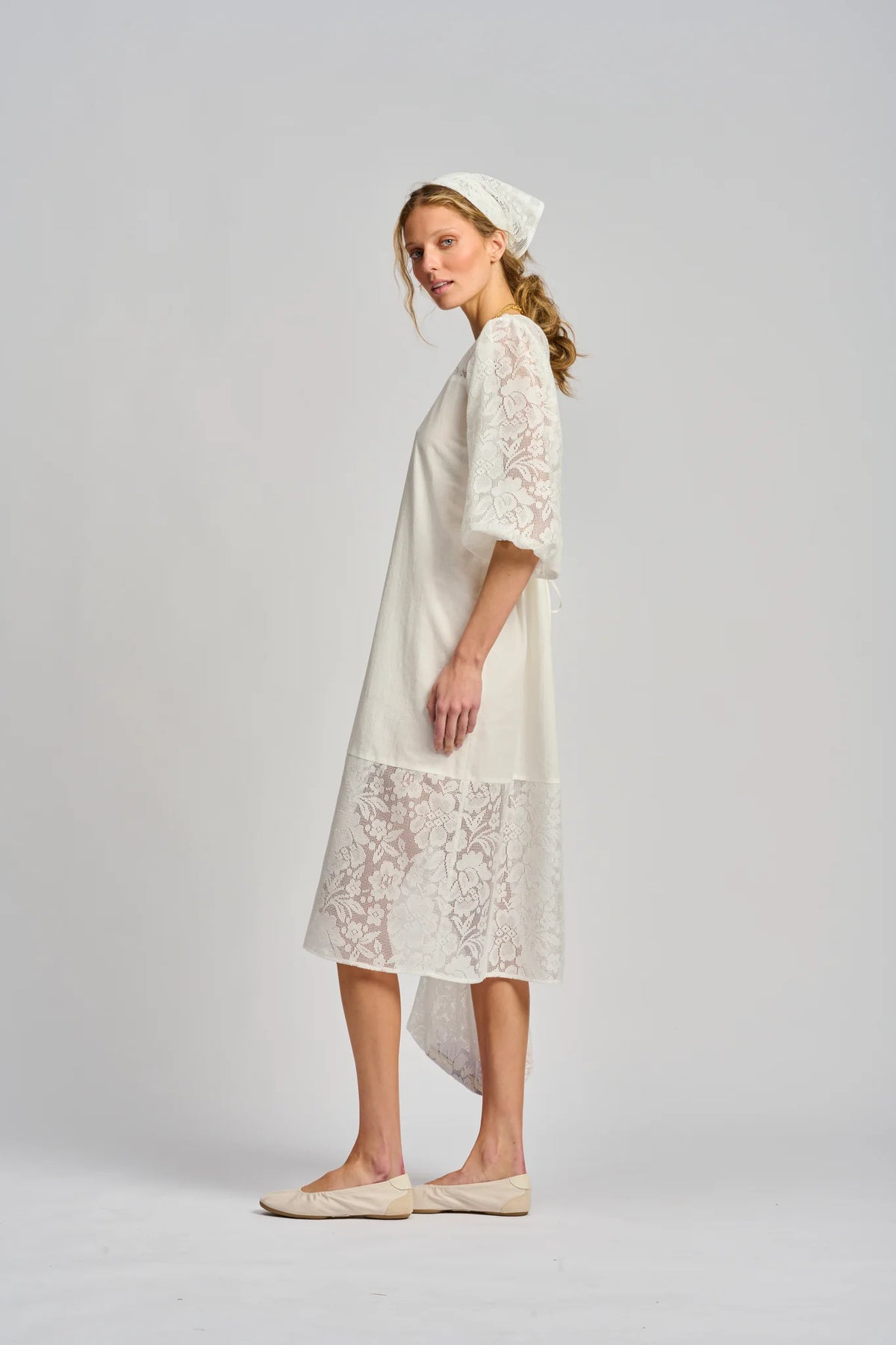 LE FILET LACE DRESS in Antique White from Le Stripe