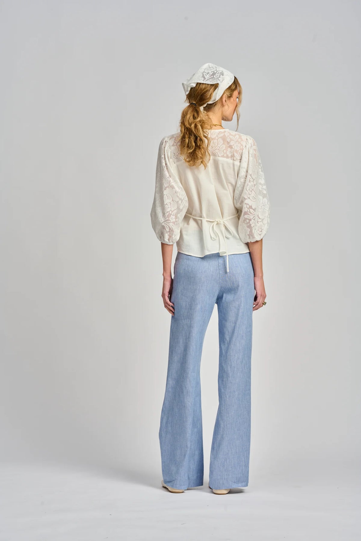 LE FILET LACE TOP in Antique White from Le Stripe