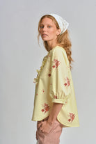 LE TABLECLOTH FRILL SHIRT in Lemon Butter from Le Stripe