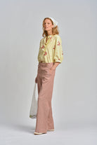 LE TABLECLOTH FRILL SHIRT in Lemon Butter from Le Stripe