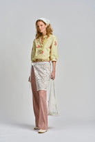LE TABLECLOTH FRILL SHIRT in Lemon Butter from Le Stripe
