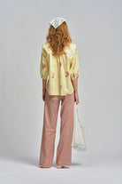 LE TABLECLOTH FRILL SHIRT in Lemon Butter from Le Stripe