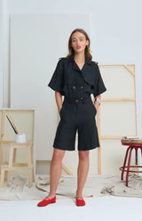 LE TAILORED SHORT in Black from Le Stripe