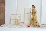 LE TRENCH DRESS in Golden  from Le Stripe