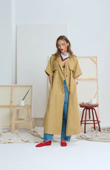 LE TRENCH DRESS in Golden  from Le Stripe