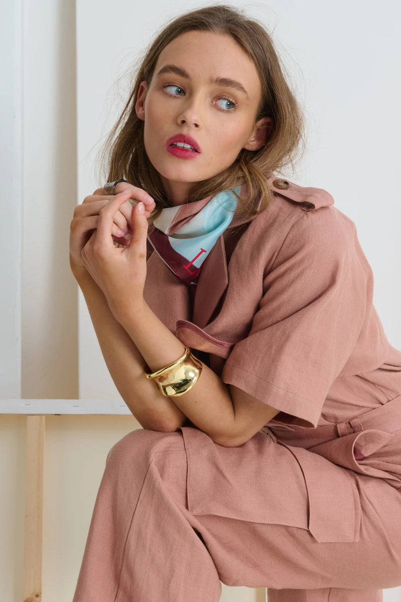 LE TRENCH SHIRT in Sandy Pink  from Le Stripe