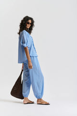 LE WASHED VOILE PANT | Cornflour Blue