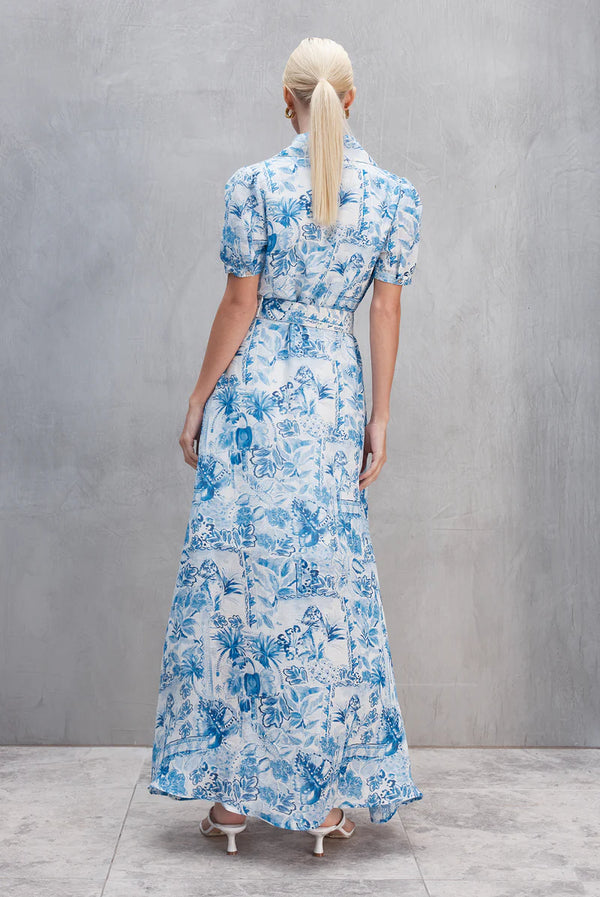 ALY SHIRT DRESS in Blue Floral from Sofia Irina