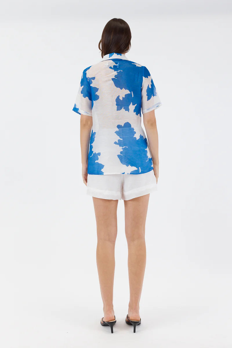 CHANTELLE BLOUSE in Blue Floral from Sofia Irina