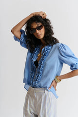 LE WASHED VOILE SHIRT | Cornflower Blue