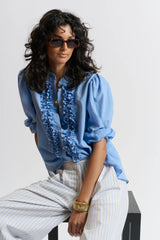 LE WASHED VOILE SHIRT | Cornflower Blue