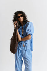 LE WASHED VOILE SHIRT | Cornflower Blue