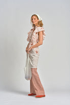 LE TABLECLOTH FRILL TOP in Rosa from Le Stripe