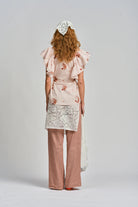 LE TABLECLOTH FRILL TOP in Rosa from Le Stripe