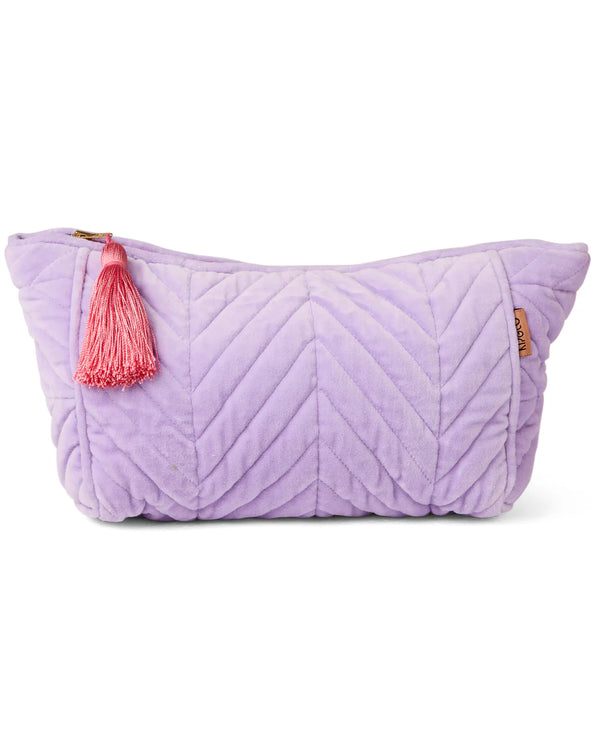 Velvet Toiletry Bag in Lilac by Kip & Co