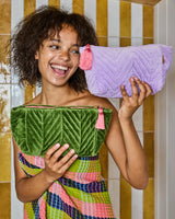 Velvet Toiletry Bag in Lilac by Kip & Co
