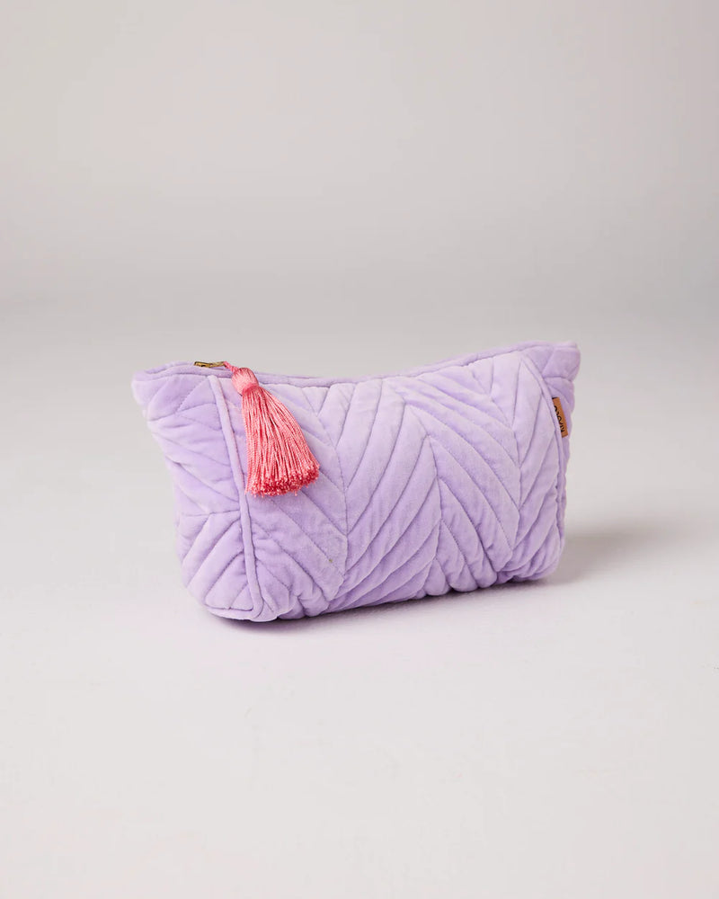 Velvet Toiletry Bag in Lilac by Kip & Co