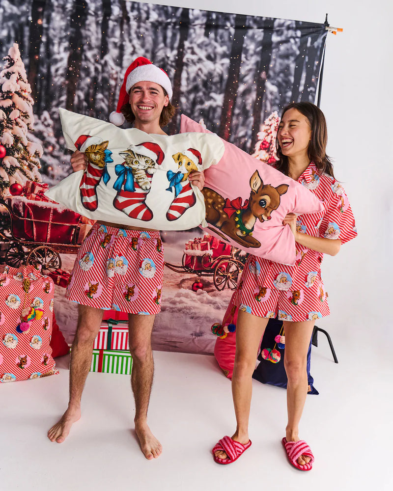 Little Reindeer Cotton Pillowcase by Kip & Co