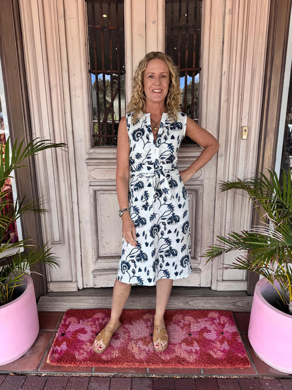 STELLA MIDI DRESS | Capri Navy