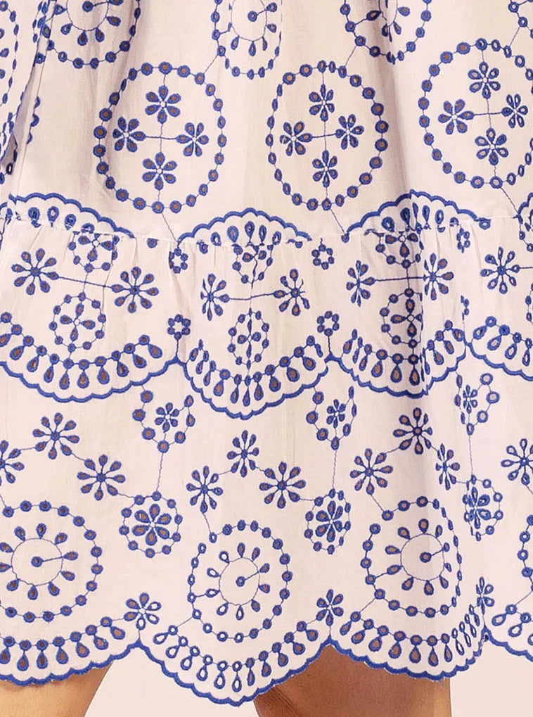 MOROCCO COTTON SCALLOP LACE MINI | Lace Blue
