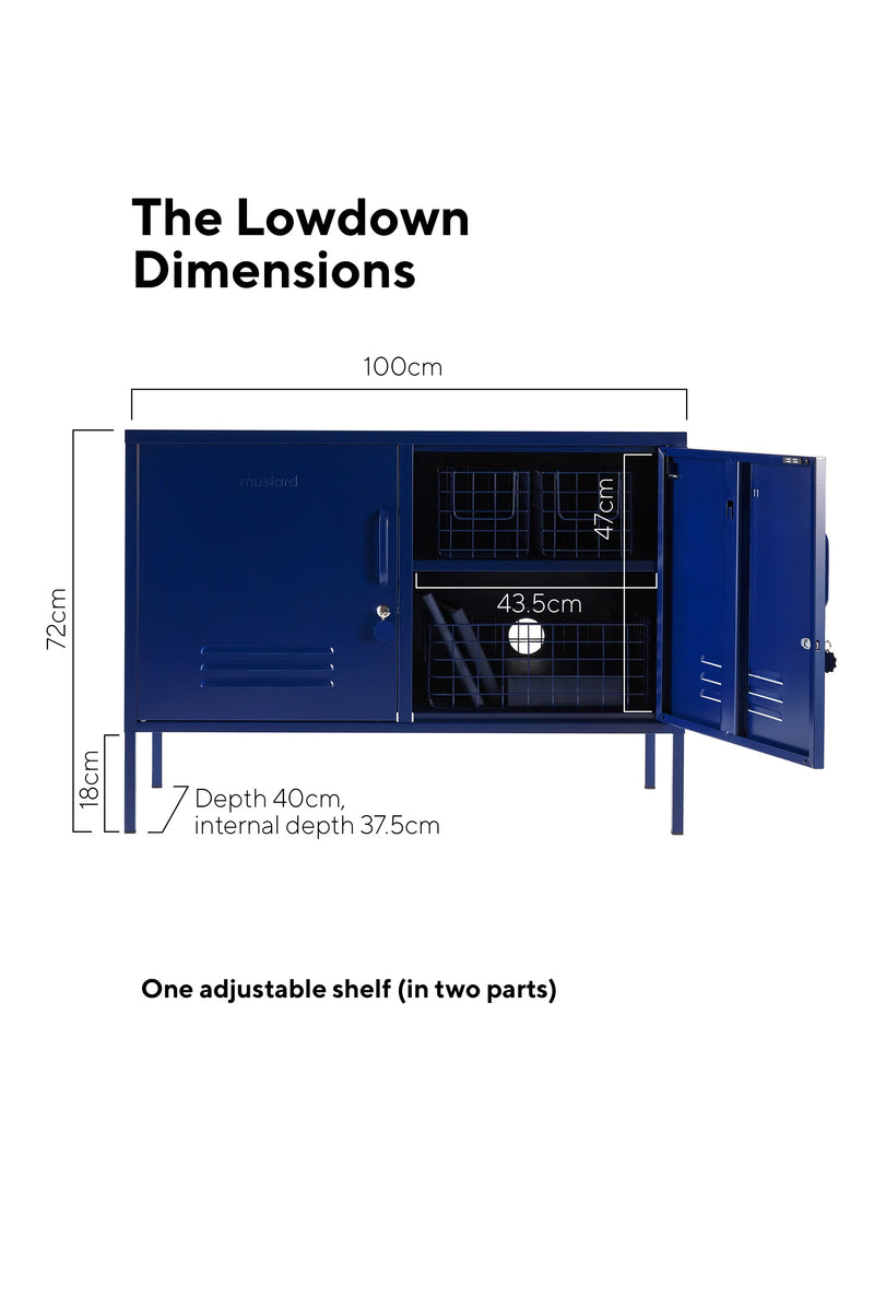 The Lowdown Locker in Navy by MUSTARD MADE