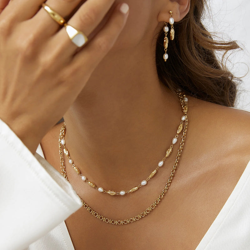 MIMI PEARL + GOLD NECKLACE by Arms of Eve