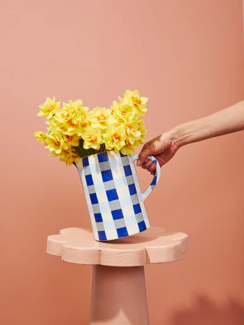 MAKER JUG in Indigo Check by Jones & Co