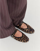 MARY-JANE SILK VELVET BALLET FLAT in Animal by La Tribe