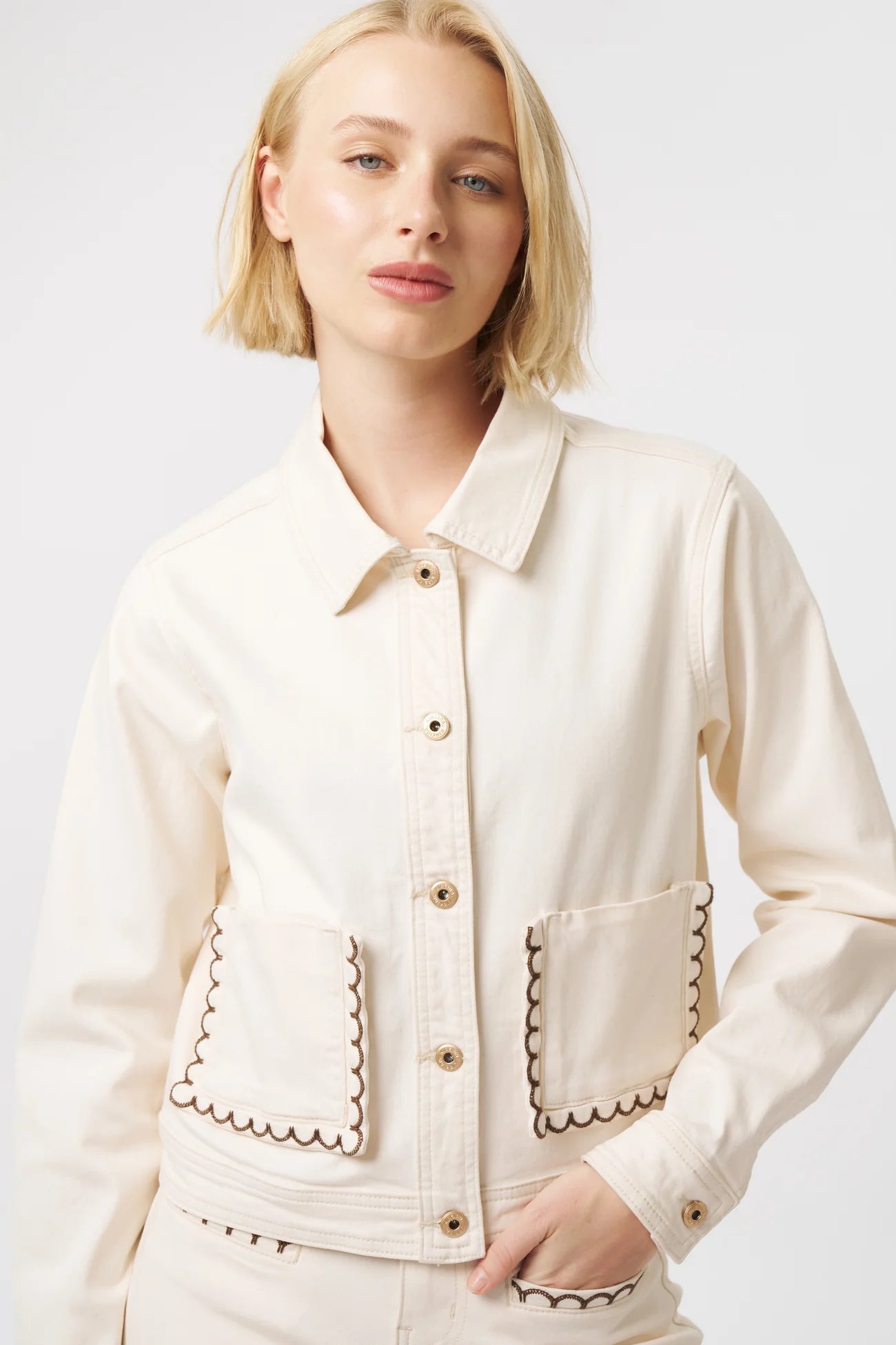 MILA JACKET in Ecru by Kireina