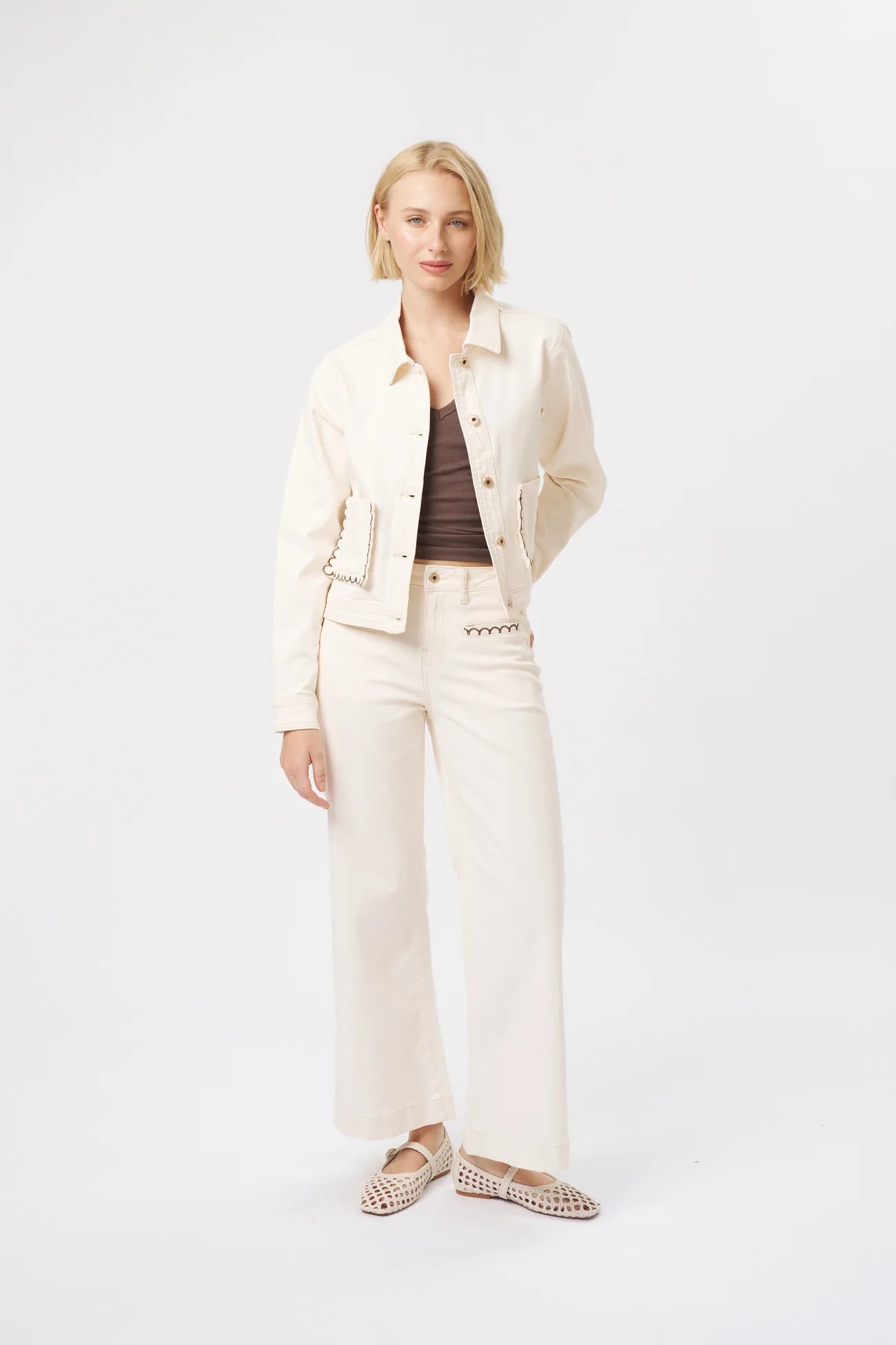 MILA JACKET in Ecru by Kireina
