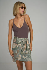 Lilya MARTINI WRAP SKIRT in Batik Sage