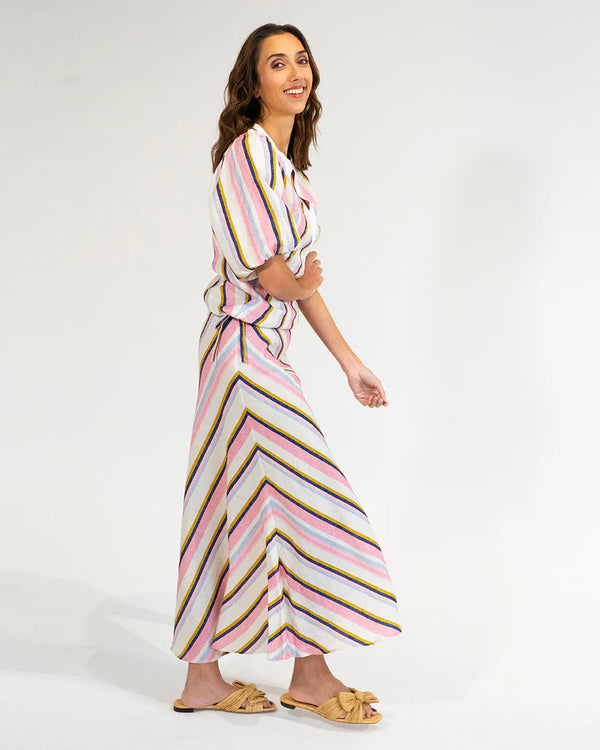 AUSTIN BIAS SKIRT in Catalina Stripe by Elms and King