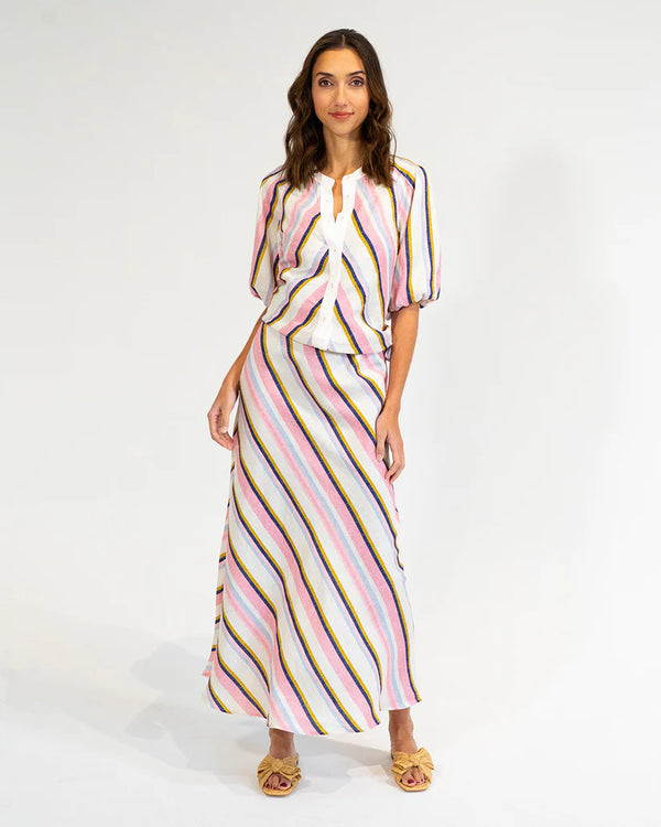 AUSTIN BIAS SKIRT in Catalina Stripe by Elms and King