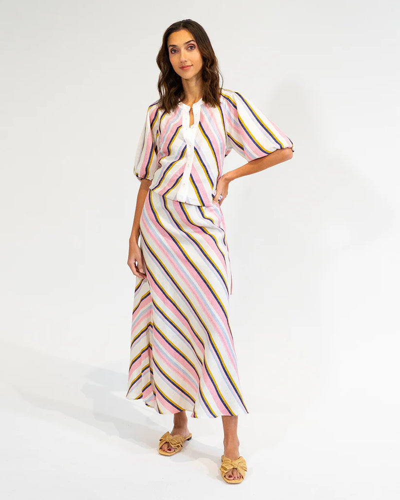 AUSTIN BIAS SKIRT in Catalina Stripe by Elms and King