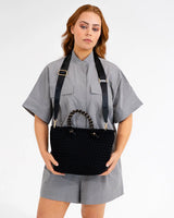 MICHIGAN TOTE | Black Neo Plait