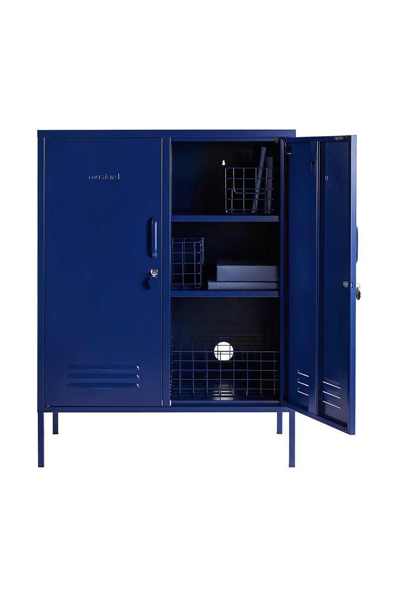 The Midi Locker in Navy by MUSTARD MADE