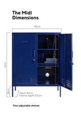 The Midi Locker in Navy by MUSTARD MADE