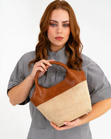 MILLER TOTE | Tan with Natural Weave